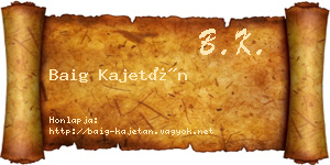 Baig Kajetán névjegykártya